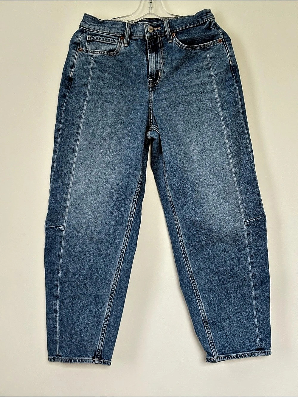 Old Navy Pansy High Rise Baggy Barrel Jeans Size 6 Seamed Ankle Denim
